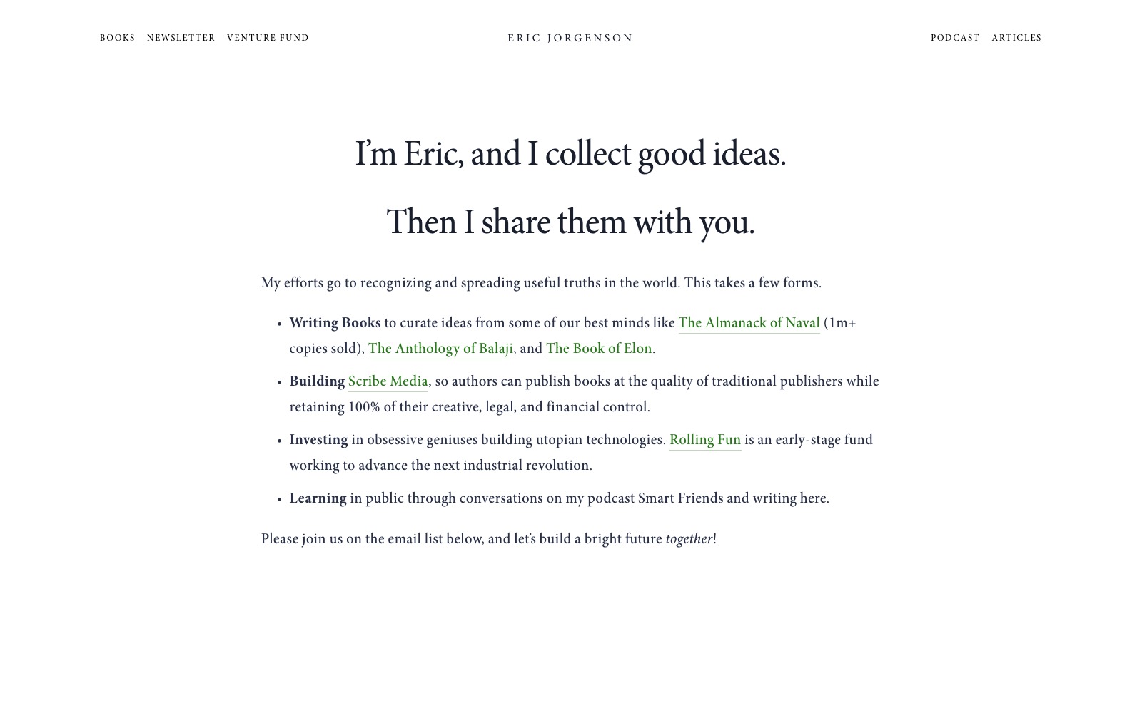 Eric Jorgenson's original site: home page