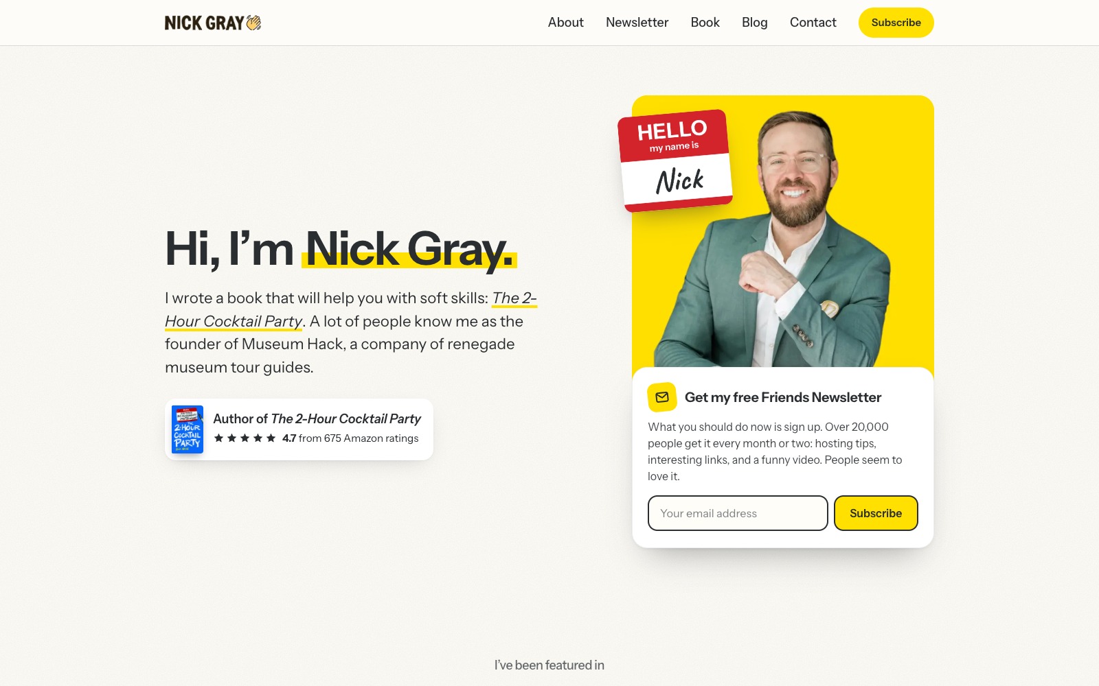 The redesign: home page