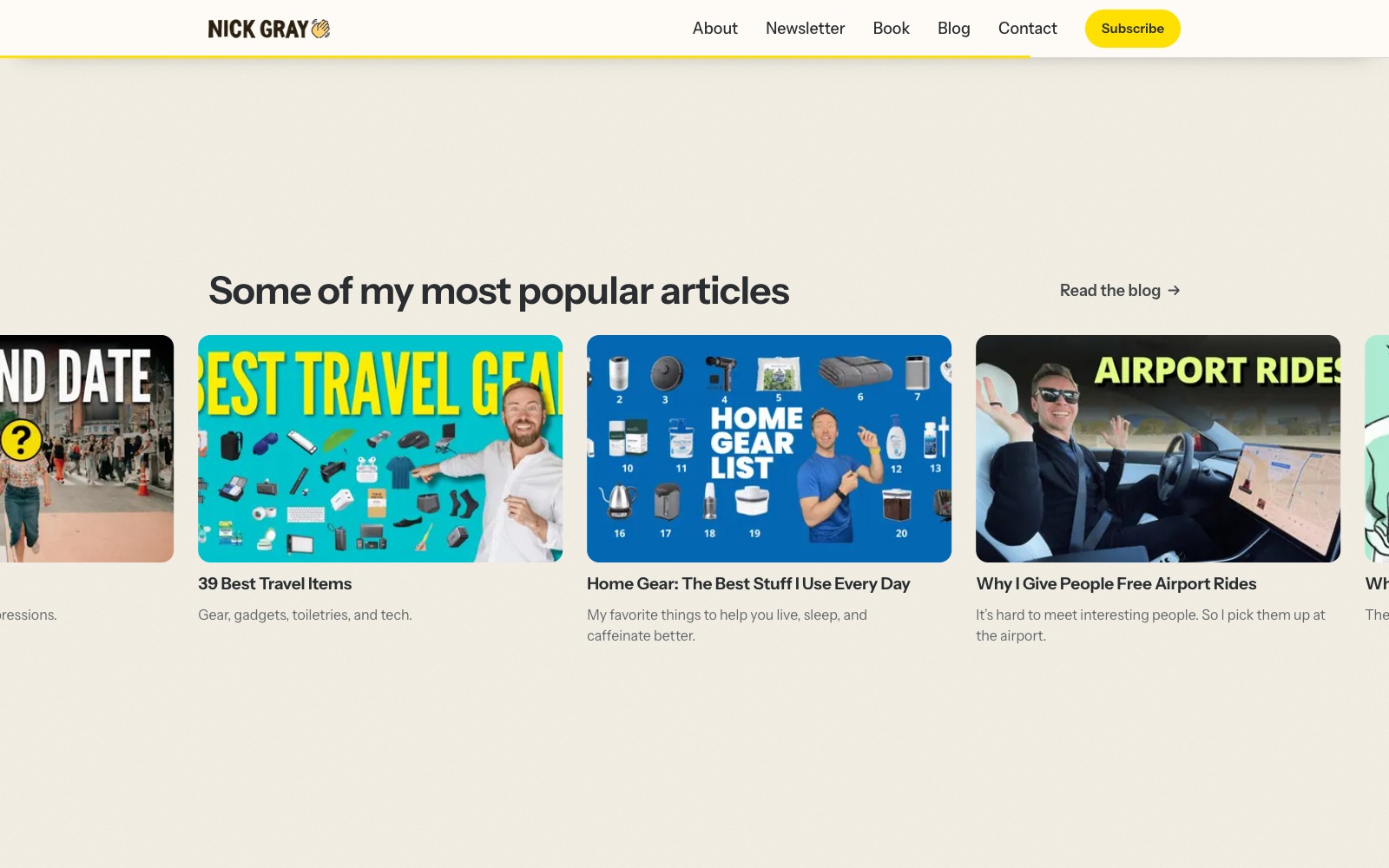 Nick Gray redesign: Popular articles